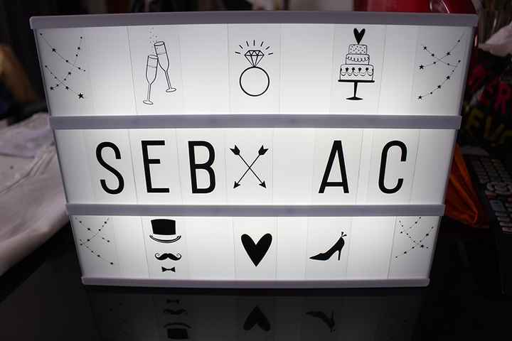 Lightbox lampe de notre mariage