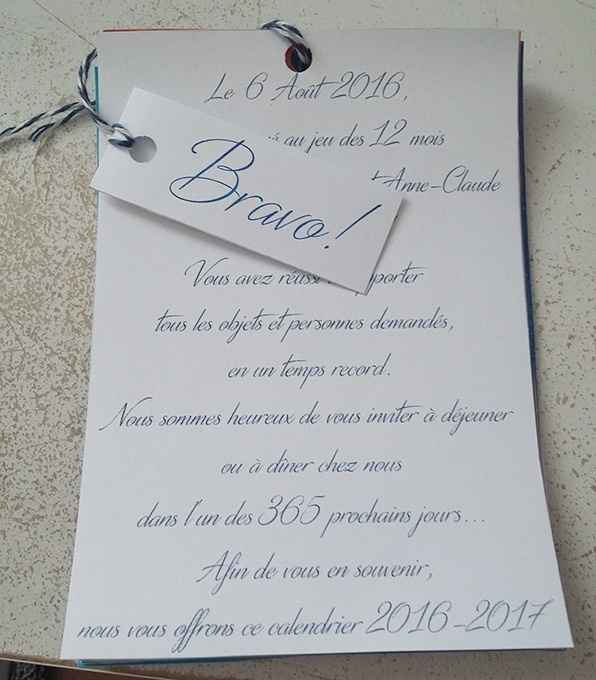 texte souvenir vainqueur jeu des 12 mois