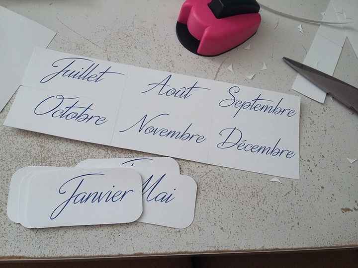 étiquettes jeu des 12 mois