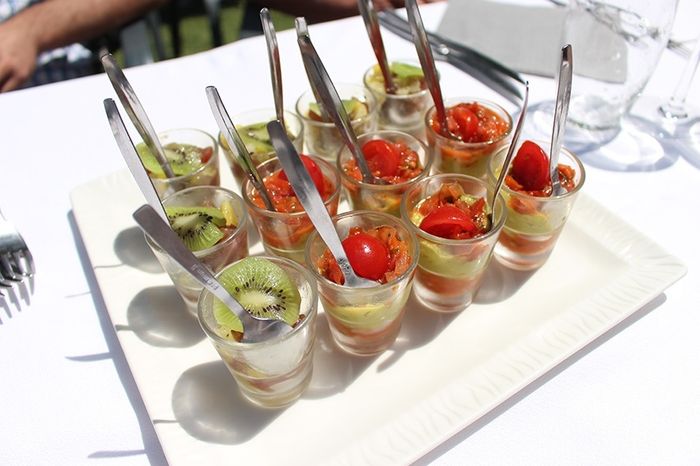 Verrines tartare thon mangue VS guacamole tomate