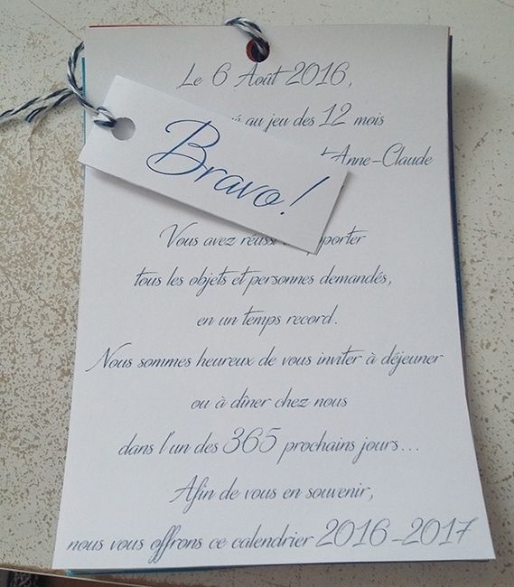 texte souvenir vainqueur jeu des 12 mois