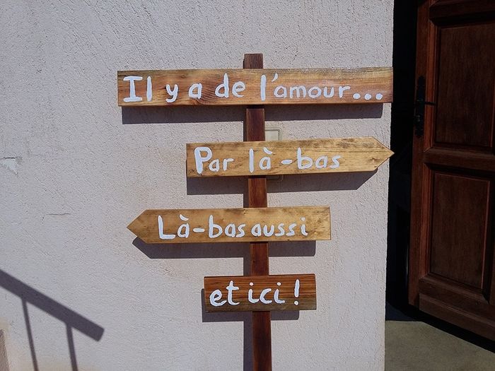 Notre panneau directionnel de mariage DIY