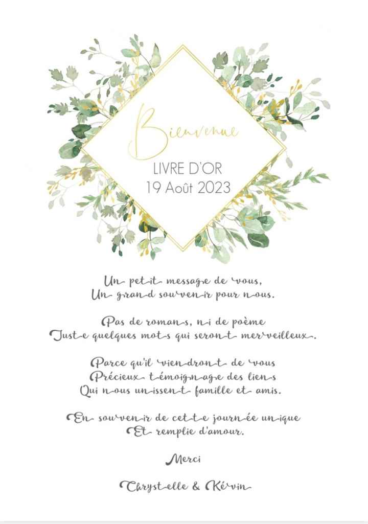 Affiche livre D'or - 1