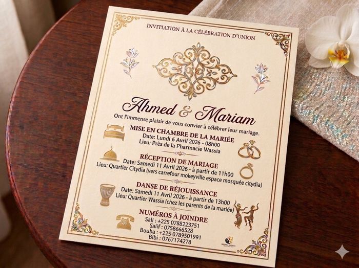 Programme mariage Ahmed et Mariam - 1