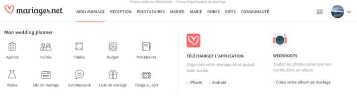 En haut dans le menu tu met ta souris sur "Mon mariage" et à droite tu clic sur WEDDSHOOTS