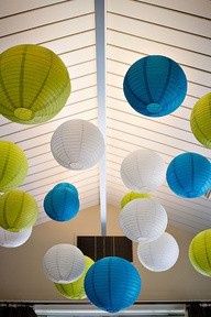 Décoration table bleu roi et vert 5