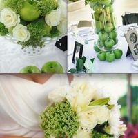 Décoration Pomme Verte et Rose Blanche