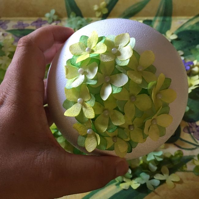 Boule d'hortensia en filtre à café - 2