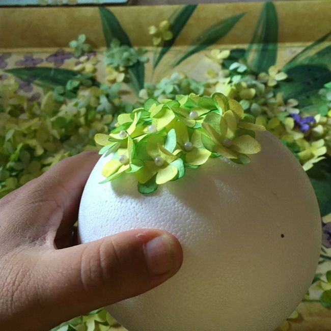 Boule d'hortensia en filtre à café - 3