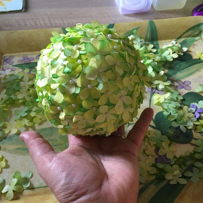 Boule d'hortensia en filtre à café - 6