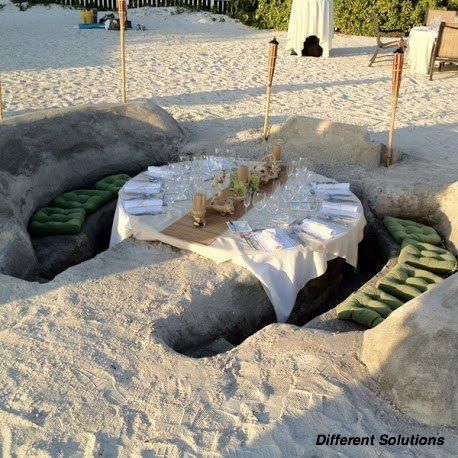 Repas dans le sable