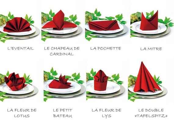 pliages serviettes