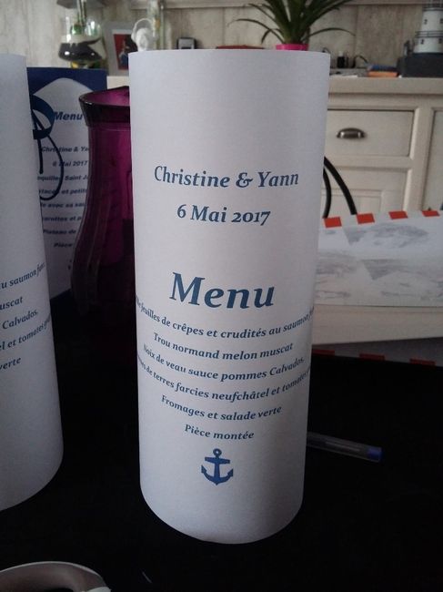 Le texte pour mon menu