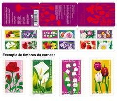 Carnet de timbres fleurs