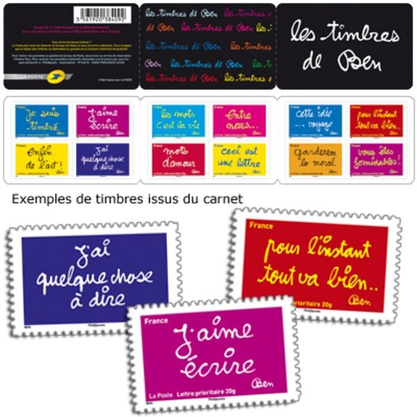Carnet de timbres petits mots