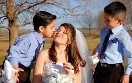 La photos de mariage avec les enfants