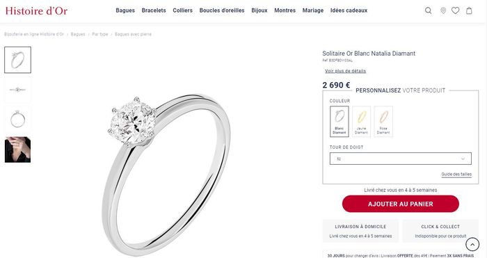 Recu ma bague de fiancialle en diamant (synthétique), ravie et une belle economie ! - 6
