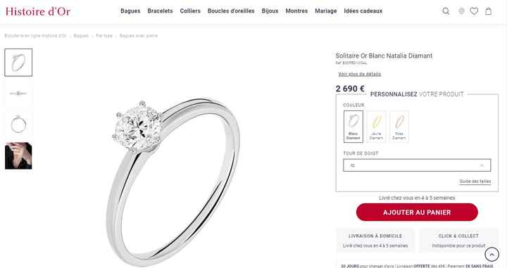 Recu ma bague de fiancialle en diamant (synthétique), ravie et une belle economie ! - 6