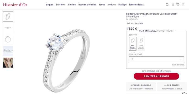 Recu ma bague de fiancialle en diamant (synthétique), ravie et une belle economie ! - 7