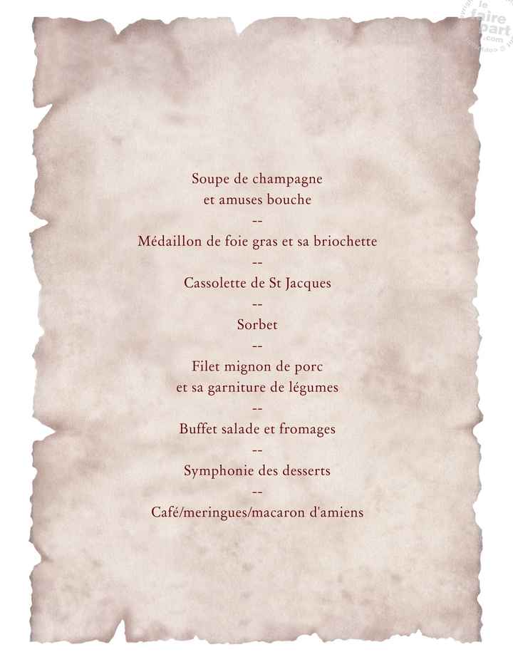 Idée de menus