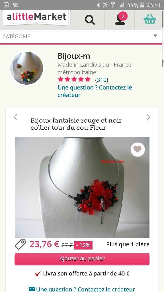 Recherche tour de cou avec du rouge - 3