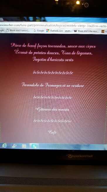 Carton menu et son présentoir ainsi que marque place - 7