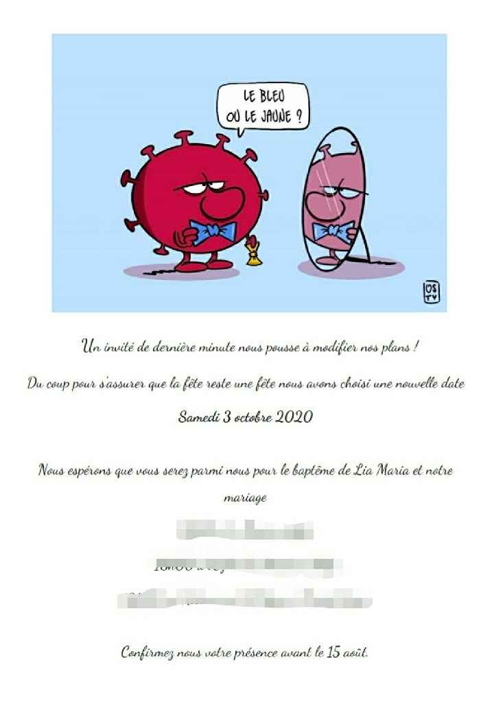 Annonce nouvelle date de notre mariage - 1