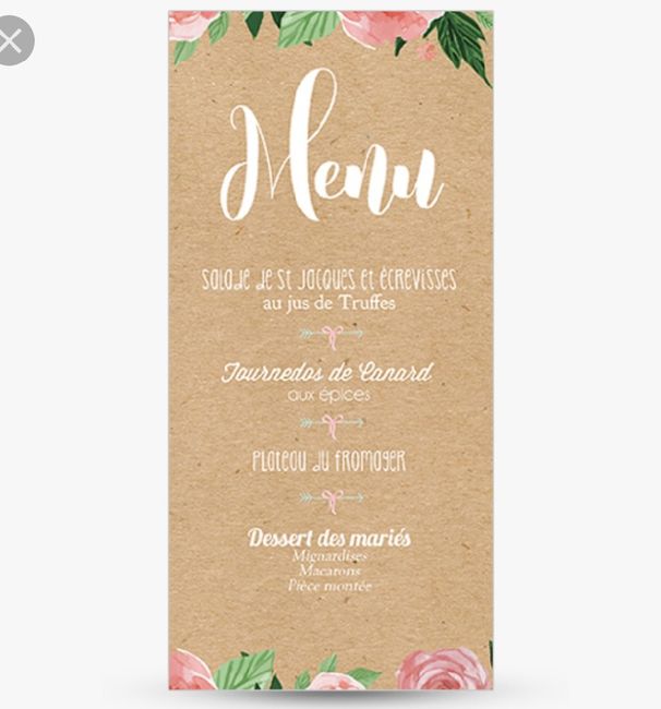 Menus diy word - 2