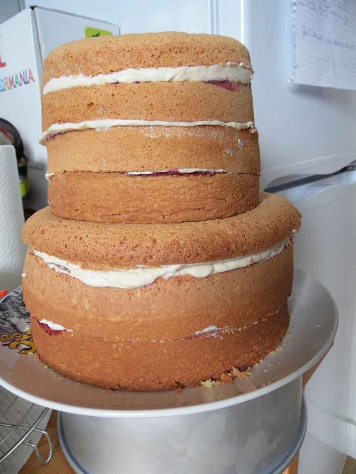Essai de wedding cake sans pâte à sucre