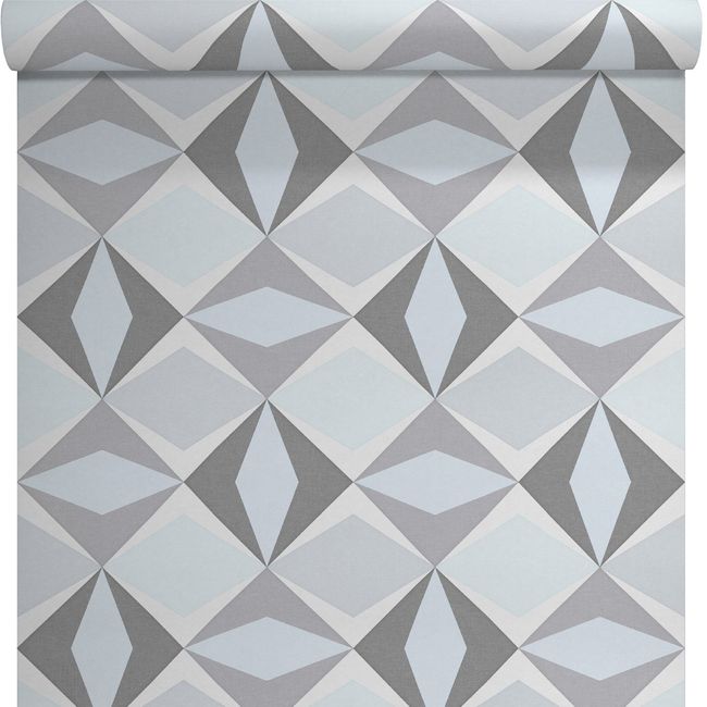 Papier peint losange gris