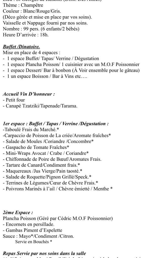 Long vin honneur+ pas d'entrée => combien de bouchés? - 1