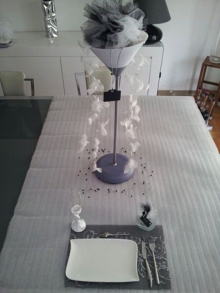 Mon centre de table avec set de table coupé