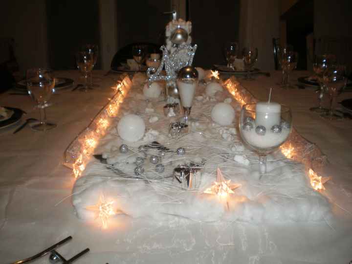 Centre de table 2 de mariage hiver