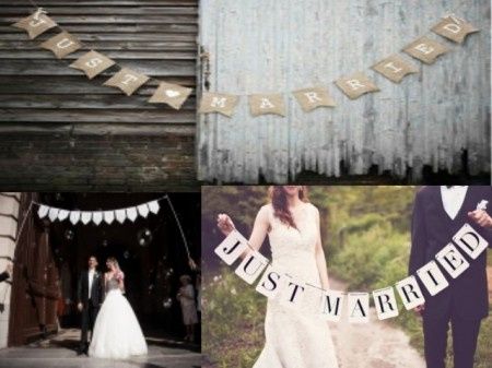 Ma banderole en toile de jute Just Married