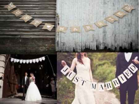 Ma banderole en toile de jute Just Married
