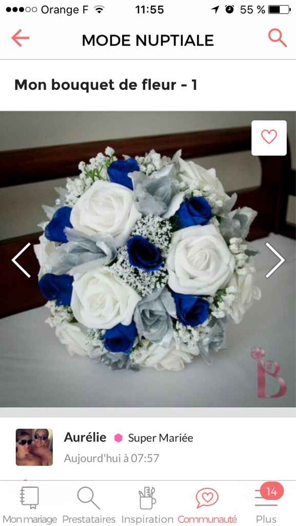 Bouquet mariée bleu/blanc - 1