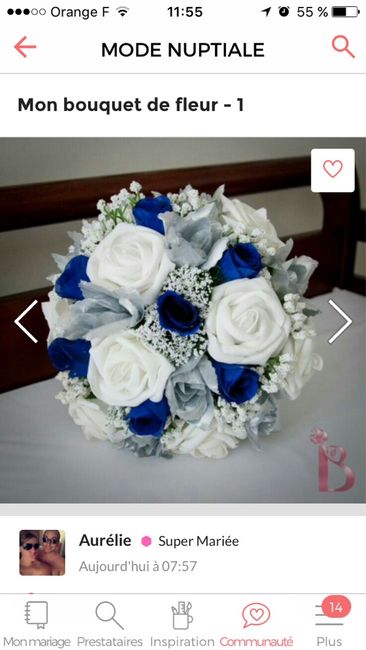 Bouquet mariée bleu/blanc - 1