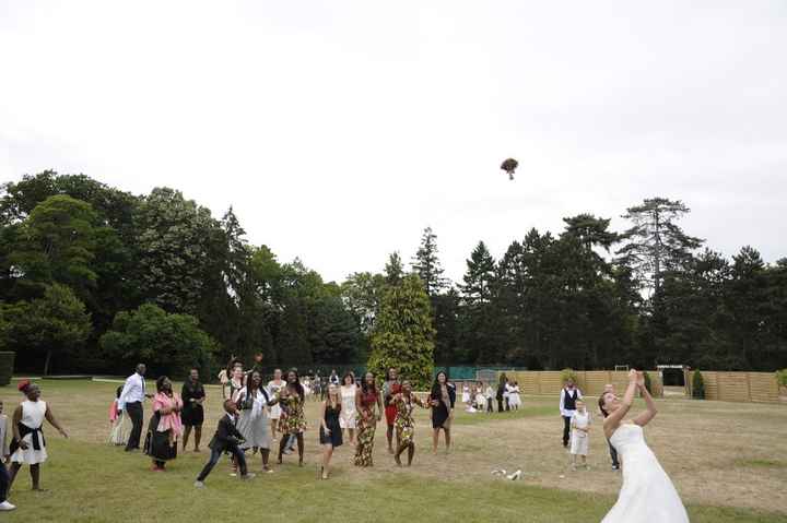 Le laché du bouquet de la mariè