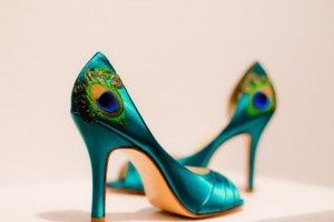 escarpins plume de paon