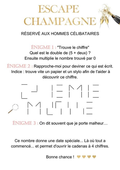 Escape game mariage 1