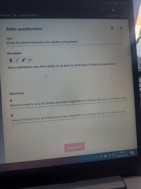 Questionnaire + réponse 6