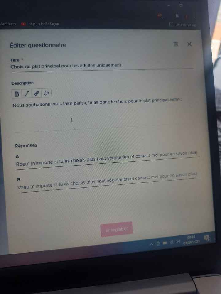 Questionnaire + réponse - 1