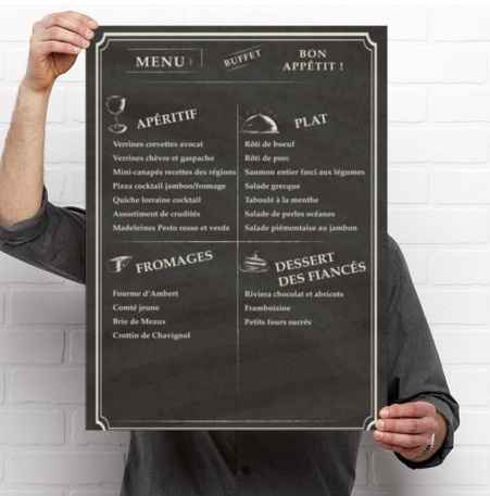 menu fiançailles