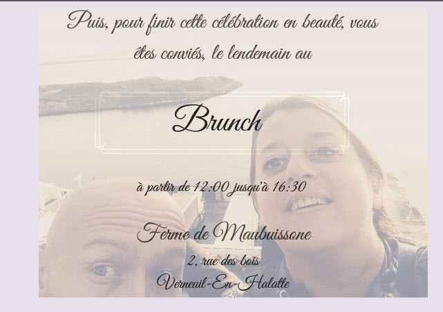 Carton d'invitation pour le brunch