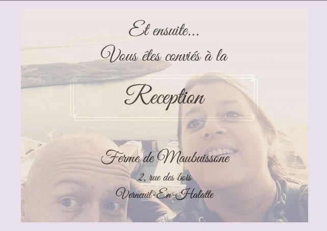 carton d'invitation pour la reception