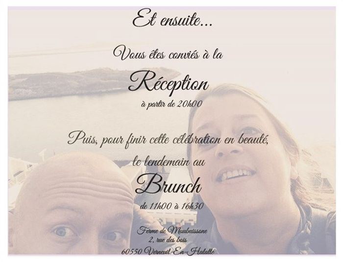 Carton pour reception et brunch