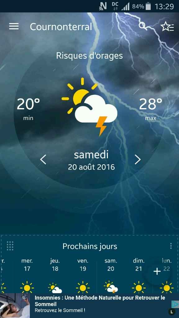 Mariées du 20 août,  quel temps prévu chez vous? - 1