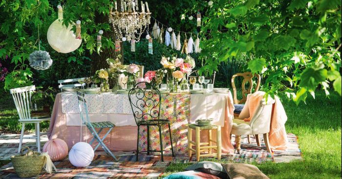 Idées déco bohème chic ton rose pâle blanc 10