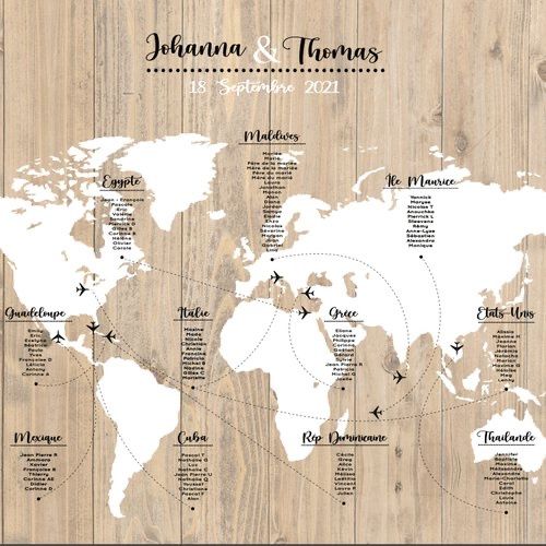 Plan de table thème « voyage » 5