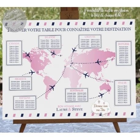 Plan de table thème « voyage » 7